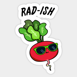 Rad-ish Cute Radish Pun Sticker